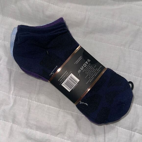 nicole miller Ladies 6 Pack No Show Ankle Socks Blue Navy Purple - Picture 2 of 9